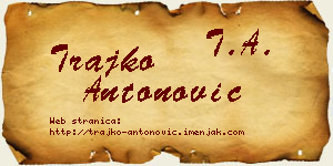 Trajko Antonović vizit kartica